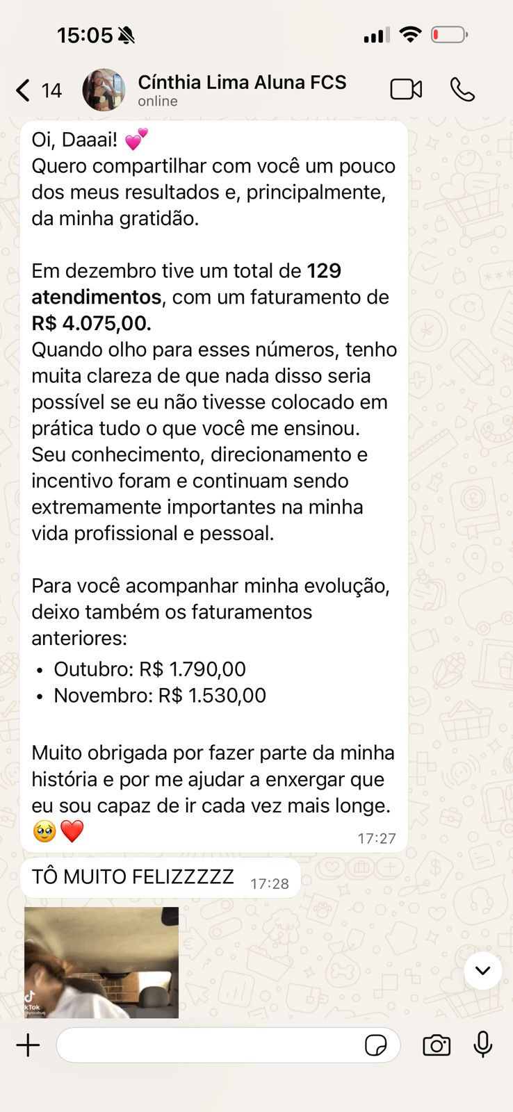 Depoimento Cínthia Lima